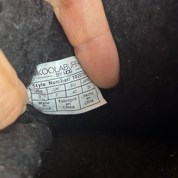 Kookaburra by UGG black leather fleece lined boots size 9 - Picture 6 of 6